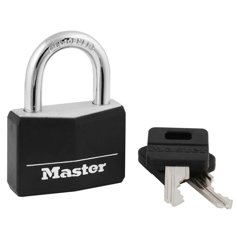 Master Lock Padlock Keyed Different Key 1/4 in Dia Shackle Steel Shackle Brass Body 1-9/16 in W Body Black 141D Master Lock Padlock Keyed Different Key 1/4 in Dia Shackle Steel Shackle Brass Body 1-9/16 in W Body Black 141D