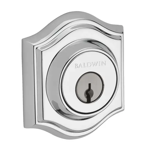 Single Cylinder Traditional Arch Deadbolt with 6AL Latch and Dual Strike Bright Chrome Finish Single Cylinder Traditional Arch Deadbolt with 6AL Latch and Dual Strike Bright Chrome Finish