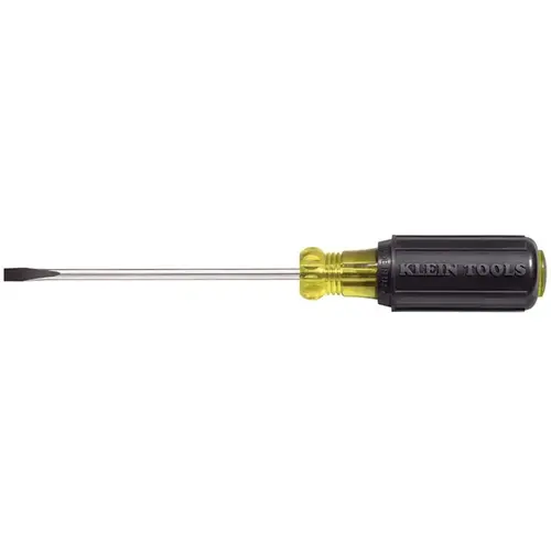 Screwdriver, 3/16 in Drive, Cabinet Drive, 7-3/4 in OAL, 4 in L Shank, Rubber Handle Chrome Screwdriver, 3/16 in Drive, Cabinet Drive, 7-3/4 in OAL, 4 in L Shank, Rubber Handle Chrome