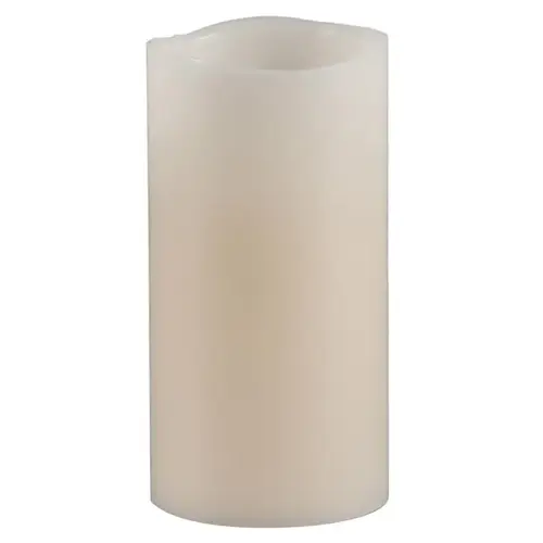 Flameless Flickering Candle Bisque Vanilla Scent Wavy Edge Pillar 6" H X 3" D Bisque Flameless Flickering Candle Bisque Vanilla Scent Wavy Edge Pillar 6" H X 3" D Bisque