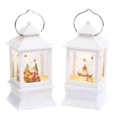 Indoor Christmas Decor White Spinning Water Globe Lantern Whit - 2 per pack x6 packs Indoor Christmas Decor White Spinning Water Globe Lantern Whit - 2 per pack x6 packs