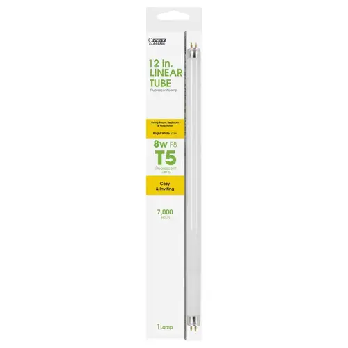 Fluorescent Bulb 8 W T5 0.63" D X 12" L Bright White Speciality 3000 K Frosted