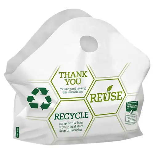 Shopping Bag with Handles 17" H X 6" W X 18" L Polypropylene White Shopping Bag with Handles 17" H X 6" W X 18" L Polypropylene White