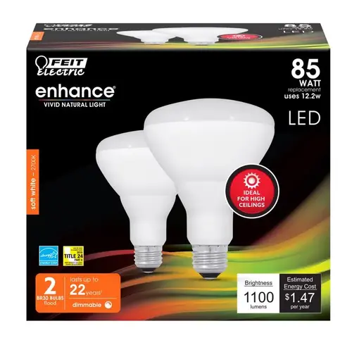 LED Bulb Enhance BR30 E26 (Medium) Soft White 85 W Frosted Pair LED Bulb Enhance BR30 E26 (Medium) Soft White 85 W Frosted Pair