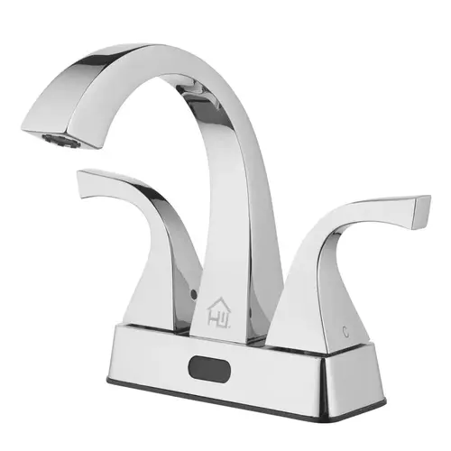 Centerset Bathroom Sink Faucet Chrome Motion Sensing 4" Chrome Centerset Bathroom Sink Faucet Chrome Motion Sensing 4" Chrome