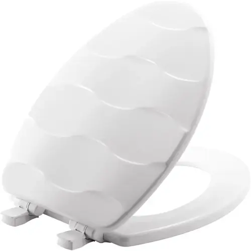 133SLOW 000 Toilet Seat, Elongated, Wood, White, Easy Clean and Change Hinge 133SLOW 000 Toilet Seat, Elongated, Wood, White, Easy Clean and Change Hinge