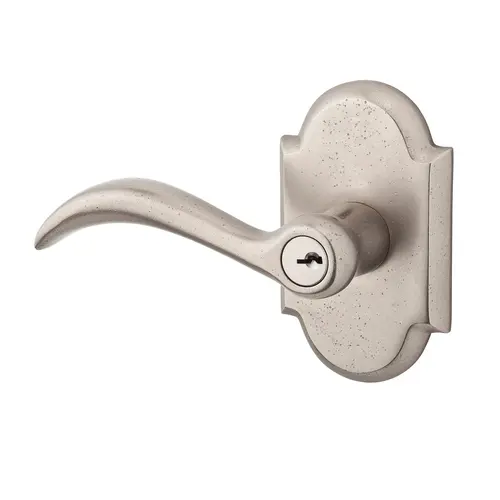 Entry Left Hand Arch Lever and Rustic Arch Rose with 6AL Latch and Dual Strike White Bronze Finish Entry Left Hand Arch Lever and Rustic Arch Rose with 6AL Latch and Dual Strike White Bronze Finish