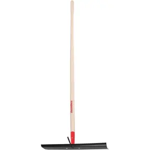 Razor-Back 83154 Concrete Rake with Rebar Hook, 60-1/2 in OAL, Hardwood Handle, Straight Handle, 60 in L Handle Brown