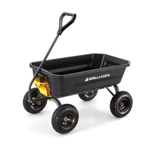 4 Cu. Ft. 600 Lb. Poly Garden Cart Black
