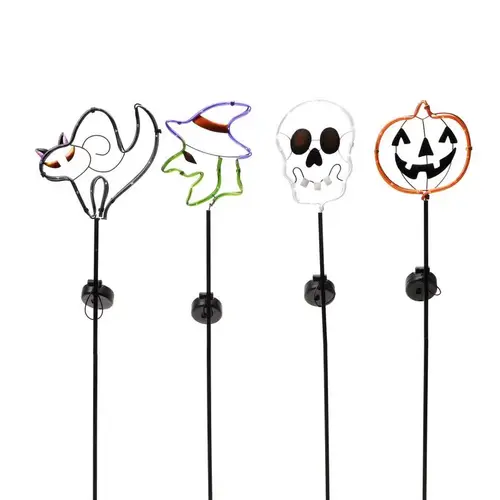 Solar Garden Stake Assorted Metal 23.3" H Halloween Assorted - pack of 12 Solar Garden Stake Assorted Metal 23.3" H Halloween Assorted - pack of 12