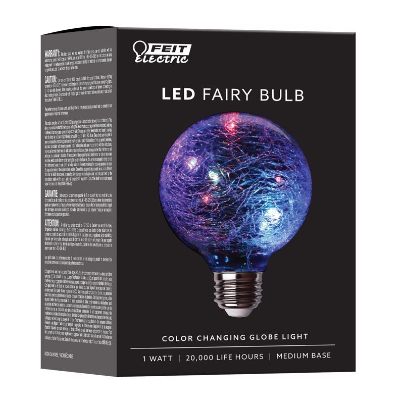 Feit Electric FYG25/RGB/CRLED LED Bulb Fairy G25 E26 (Medium) Multi-Colored Clear
