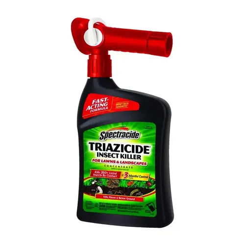 Triazicide Insect Killer, Liquid, Spray Application, 32 oz Pale Yellow