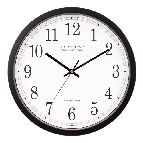 Atomic Wall Clock 14" L X 14" W Indoor Modern Analog Glass/Plastic Black Black Atomic Wall Clock 14" L X 14" W Indoor Modern Analog Glass/Plastic Black Black