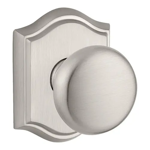 Full Dummy Round Knob and Traditional Arch Rose Satin Nickel Finish Full Dummy Round Knob and Traditional Arch Rose Satin Nickel Finish
