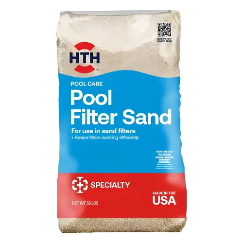 HTH Pool Filter Sand, Solid, Off-White/Tan, 50 lb Bag