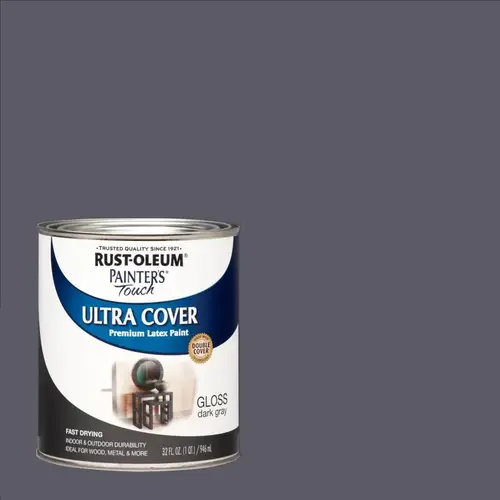 PAINTER'S Touch Brush-On Paint, Gloss, Dark Gray, 1 qt Can PAINTER'S Touch Brush-On Paint, Gloss, Dark Gray, 1 qt Can
