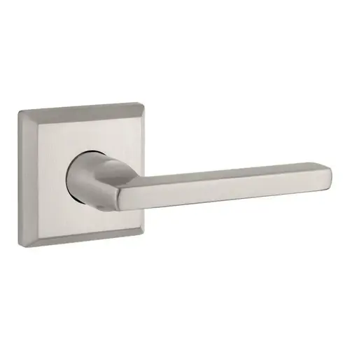 Entry Square Lever and Traditional Square Rose with 6AL Latch and Dual Strike Satin Nickel Finish Entry Square Lever and Traditional Square Rose with 6AL Latch and Dual Strike Satin Nickel Finish