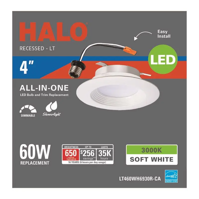 Halo 4 LT4 Series Trim Module 7.2 W 120 V LED Lamp Matte White LT460WH6930R-CA