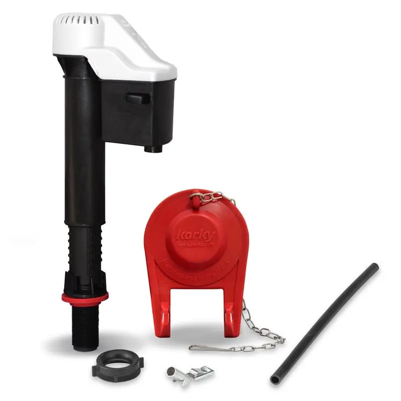 Korky QuietFILL Series Fill Valve and Premium Flapper Kit Plastic Body Black/White Anti-Siphon: Yes 818BP