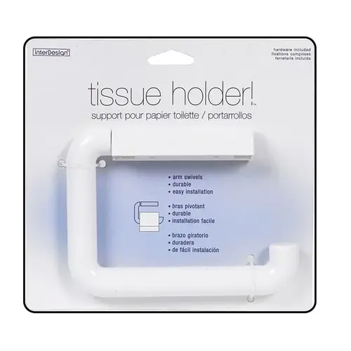 Toilet Paper Holder White ABS Plastic White