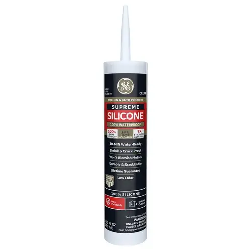 Caulk Sealant Supreme Clear Supreme Silicone Kitchen and Bath 10.1 oz Clear - pack of 12 Caulk Sealant Supreme Clear Supreme Silicone Kitchen and Bath 10.1 oz Clear - pack of 12