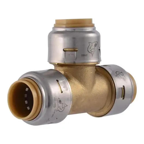 Pipe Tee, 1/2 in, Push-to-Connect, Brass, 200 psi Pressure - pack of 4 Pipe Tee, 1/2 in, Push-to-Connect, Brass, 200 psi Pressure - pack of 4