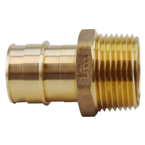 ExpansionPEX Series Pipe Adapter, 1 in, Barb x MNPT, Brass, 200 psi Pressure