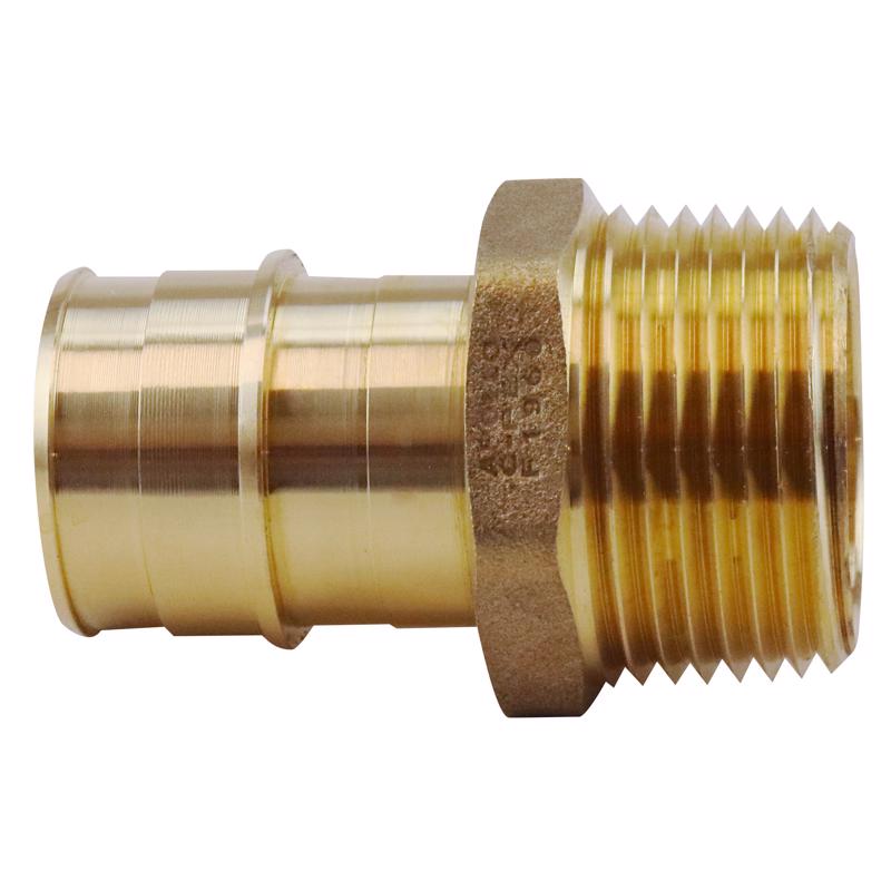 Apollo EPXMA11 ExpansionPEX Series Pipe Adapter, 1 in, Barb x MNPT, Brass, 200 psi Pressure
