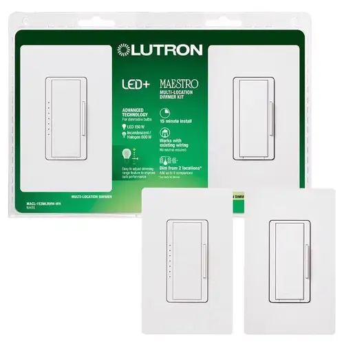 Dimmer Switch Maestro White 150 W 3-Way White Dimmer Switch Maestro White 150 W 3-Way White