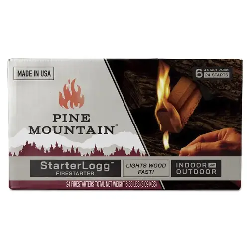 Fire Starter Starter Logg Pine Sawdust 30 min 6 pk