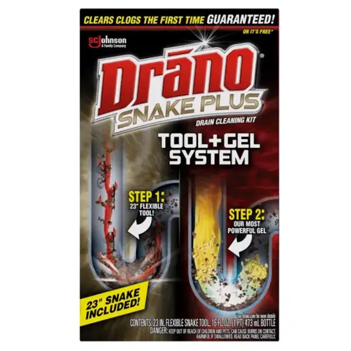 Drano Snake Plus Drain Cleaner, Gel, Bleach