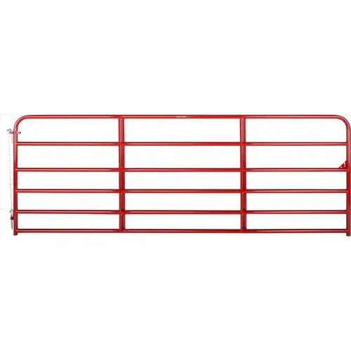 Tube Gate, 12 ft W Gate, 50 in H Gate, Steel Frame, Red Tube Gate, 12 ft W Gate, 50 in H Gate, Steel Frame, Red