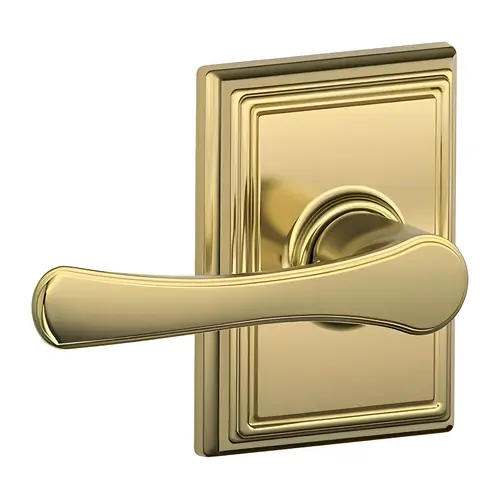 Avila Lever with Addison Rose Passage Lock with 16080 Latch and 10027 Strike Bright Brass Finish Avila Lever with Addison Rose Passage Lock with 16080 Latch and 10027 Strike Bright Brass Finish
