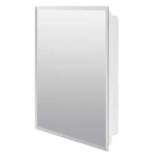 Medicine Cabinet, 16 in OAW, 4-1/2 in OAD, 20 in OAH, Polystyrene, Metallic, 2-Shelf Medicine Cabinet, 16 in OAW, 4-1/2 in OAD, 20 in OAH, Polystyrene, Metallic, 2-Shelf