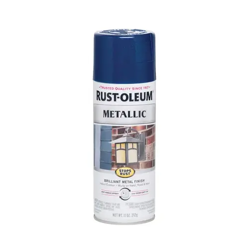 STOPS RUST Metallic Spray Paint, Metallic, Cobalt Blue, 11 oz, Aerosol Can STOPS RUST Metallic Spray Paint, Metallic, Cobalt Blue, 11 oz, Aerosol Can