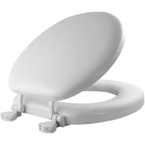 Toilet Seat, Round, Foam/Vinyl/Wood, White, Twist Hinge Toilet Seat, Round, Foam/Vinyl/Wood, White, Twist Hinge