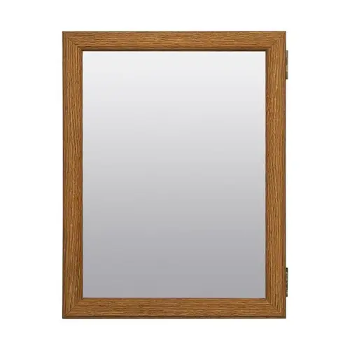 Medicine Cabinet/Mirror 19.25" H X 15.5" W X 4.5" D Rectangle Brown
