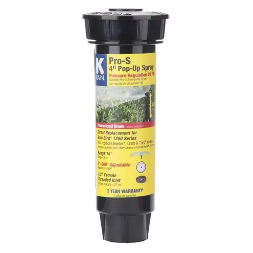 Sprinkler Spray Head Pro-S 4" H Adjustable Black Sprinkler Spray Head Pro-S 4" H Adjustable Black