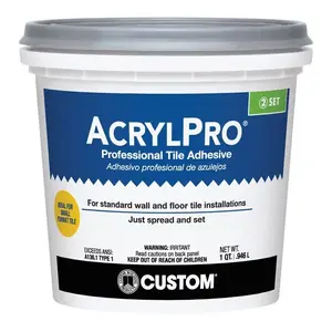 CUSTOM BUILDING PRODUCTS, INC. ARL4000QT Ceramic Tile Adhesive, White, 1 qt Pail