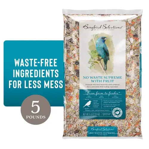 Wild Bird Food No Waste Supreme with Fruit Wild Bird Seed 5 lb Wild Bird Food No Waste Supreme with Fruit Wild Bird Seed 5 lb