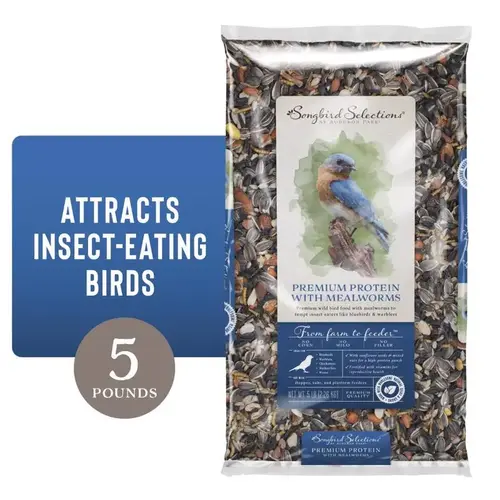 Wild Bird Food Premium Protein with Mealworms Wild Bird Seed 5 lb Wild Bird Food Premium Protein with Mealworms Wild Bird Seed 5 lb