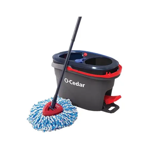 Mop with Bucket EasyWring Rinse Clean 12" W Spin Black/Red Mop with Bucket EasyWring Rinse Clean 12" W Spin Black/Red
