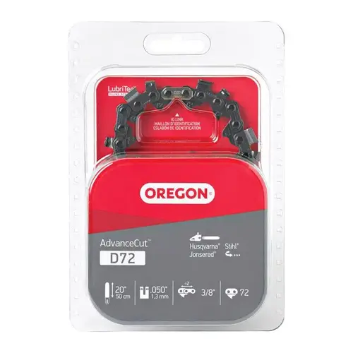 Chainsaw Chain, 20 in L Bar, 0.05 Gauge, 3/8 in TPI/Pitch, 72-Link Chainsaw Chain, 20 in L Bar, 0.05 Gauge, 3/8 in TPI/Pitch, 72-Link