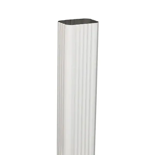 Downspout 2" H X 3" W X 120" L White Aluminum K White Downspout 2" H X 3" W X 120" L White Aluminum K White
