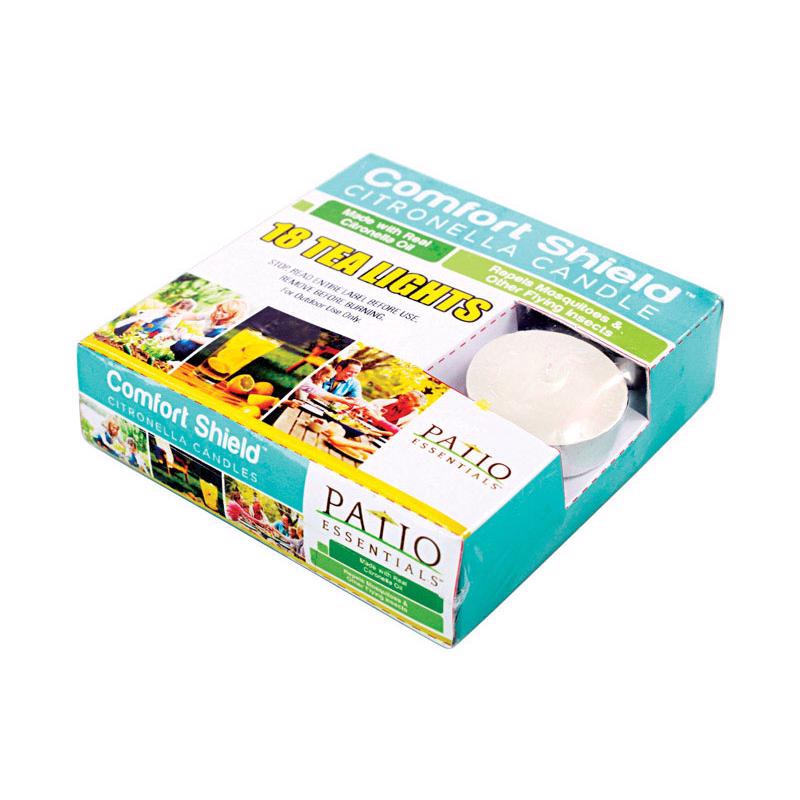 Patio Essentials 60923 Citronella Tea Light Candle For Mosquitoes/Other Flying Insects 18 pk