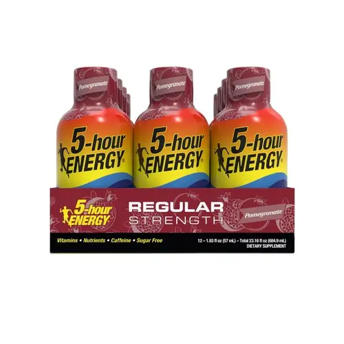 Sugar-Free Energy Drink, Liquid, Pomegranate Flavor, 1.93 oz Bottle