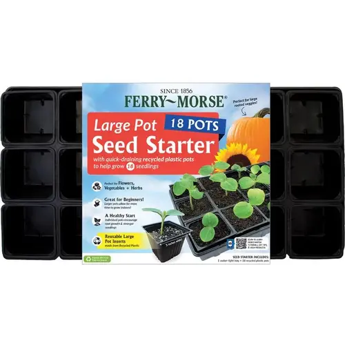 Seed Starting Kit 18 Cells 11" W X 22" L Black