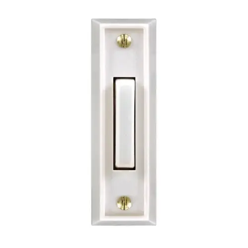 Pushbutton Doorbell White Plastic Wired White