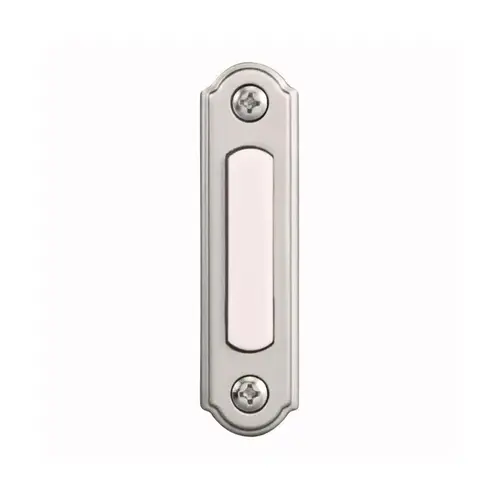 Pushbutton Doorbell Satin Nickel Silver Metal Wired Satin Nickel