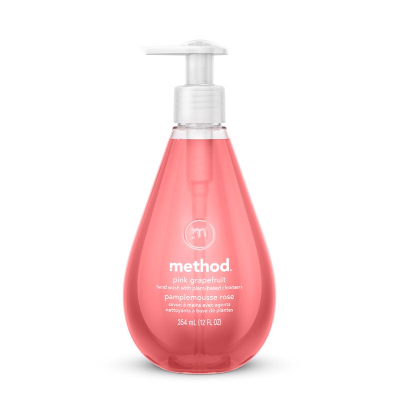 Method 00039 39 Gel Hand Wash, Gel, Pink, Pink Grapefruit, 12 oz Bottle